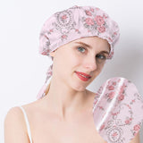 Gorro de seda con estampado floral para dormir, gorro de seda para envolver el cabello, gorro de seda para dormir