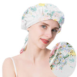 Gorro de seda con estampado floral para dormir, gorro de seda para envolver el cabello, gorro de seda para dormir