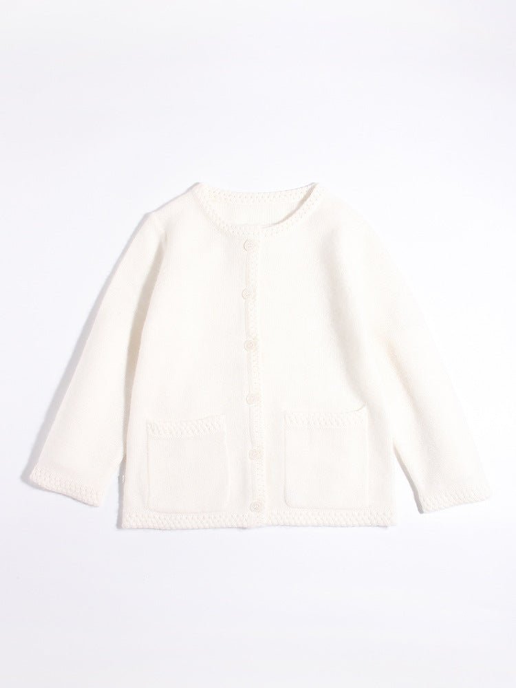 Girls 100% Cashmere Cardigan Front Pockets Kids Cashmere Sweater