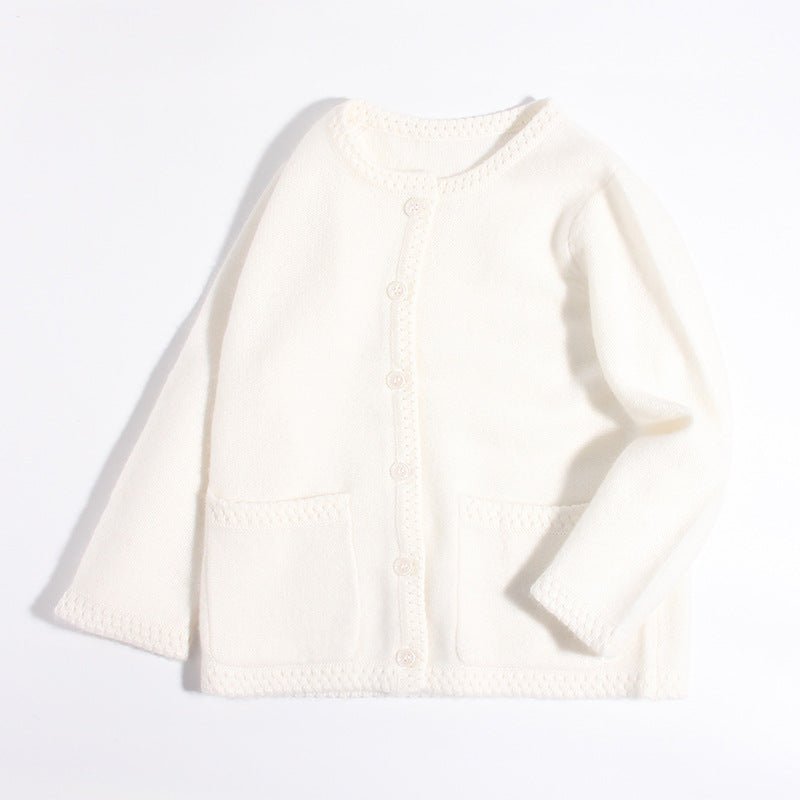Girls 100% Cashmere Cardigan Front Pockets Kids Cashmere Sweater