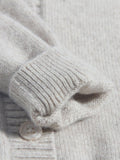 Girls Cashmere Cardigan Ruffled Cherry Embroidered Neck Cashmere Sweater