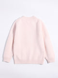 Girls Pink Cashmere Sweater Bow Knit Detailing Kids Cashmere Pullover