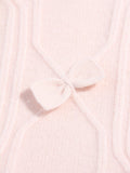 Girls Pink Cashmere Sweater Bow Knit Detailing Kids Cashmere Pullover