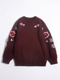 Girls Pure Cashmere Sweater Floral Embroidery Kids Cashmere Pullover