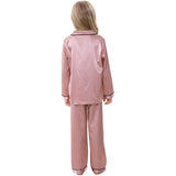 Conjunto de pijama de seda para niñas, pijama largo de seda, pijama de seda para niños, ropa de dormir de seda