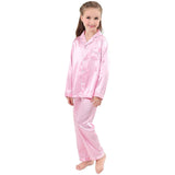 Conjunto de pijama de seda para niñas, pijama largo de seda, pijama de seda para niños, ropa de dormir de seda