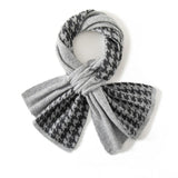 Houndstooth Small Crossed Cashmere Scarf Thick Cashmere Neck Warmer for Winter Cashmere Scarf