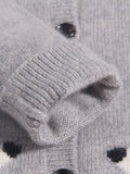 Kids Button Down Cashmere Cardigan Bunny Embroidery Cashmere Sweater