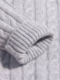 Kids Cable Knit Cashmere Cardigan Stripe Sleeve Cashmere Sweater Ribbing Hem