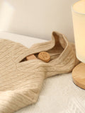 Kids Cable Knit Cashmere Hoodie Long Sleeve Cashmere Sweater