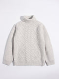 Kids Cable Knit Cashmere Sweater Turtleneck Cashmere Pullover