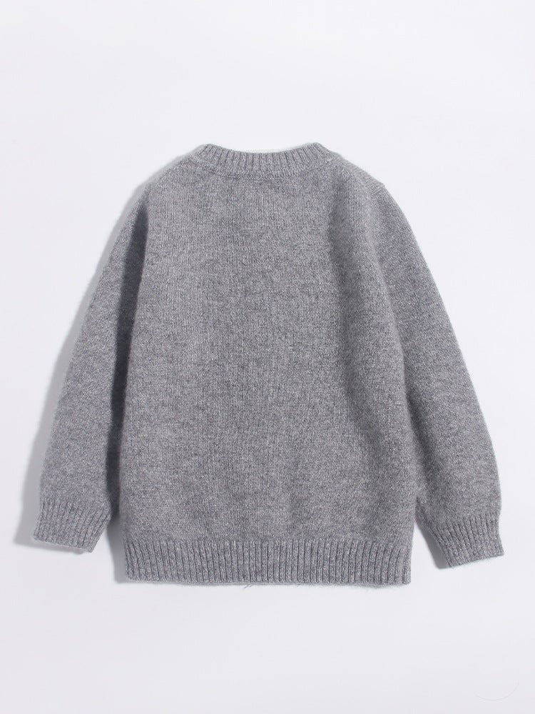 Kids Cashmere Cardigan Cute Panda Embroidery Button Front Cashmere Sweater