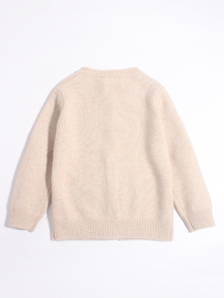 Kids Cashmere Cardigan Playful Cartoon Knit Designs Cashmere Sweater