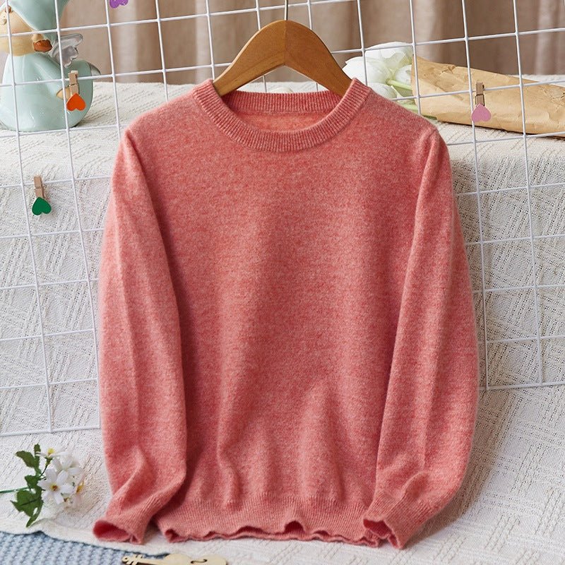 kids cashmere sweater boys and girls crew neck cashmere pullover baby knitted sweater - slipintosoft