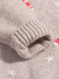 Kids Cashmere Sweater Candy Cane Snowflake Pattern Cashmere Pullover