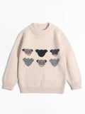Kids Cashmere Sweater Cute Bear Patterns Toddler Cashmere Pullover