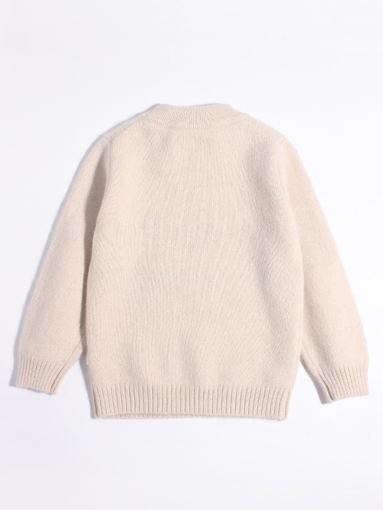 Kids Cashmere Sweater Cute Bear Patterns Toddler Cashmere Pullover