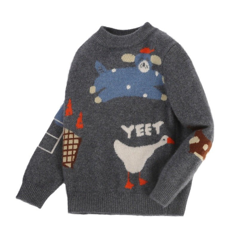 Kids Cashmere Sweater Fun Graphic Patterns Holiday Cashmere Pullover