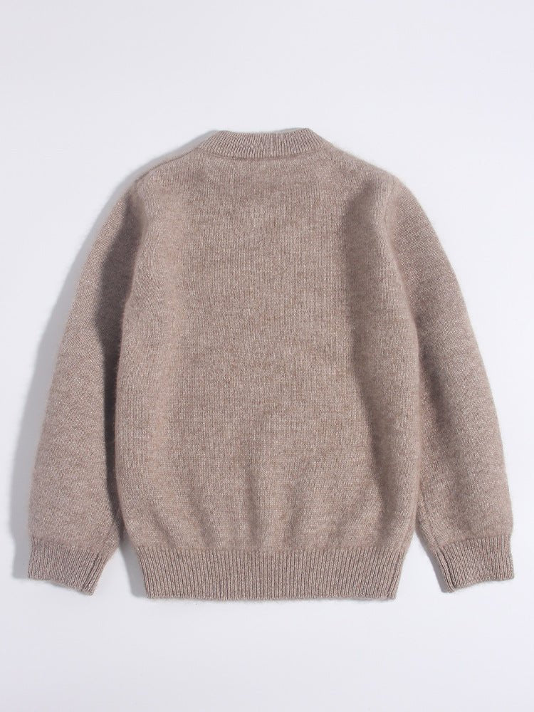 Kids Cashmere Sweater Mushroom Intarsia Boys and Girls Cashmere Pullover