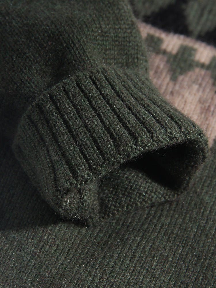 Kids Cashmere Sweater Nordic Fair Isle Pattern Crew Neck Cashmere Pullover
