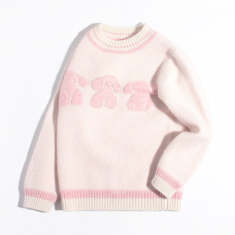 Kids Cashmere Sweater Puppy Knit Design Girls Cashmere Sweater Pullover