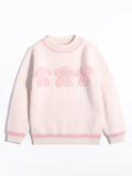 Kids Cashmere Sweater Puppy Knit Design Girls Cashmere Sweater Pullover