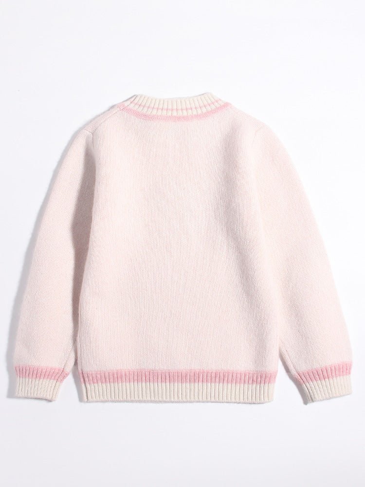 Kids Cashmere Sweater Puppy Knit Design Girls Cashmere Sweater Pullover
