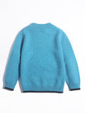 Kids Cashmere Sweater U Patch Stripe Detail 100% Cashmere Pullover