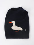 Kids Cashmere Sweater Vest Sleeveless Cashmere Knit Pullover with Goose