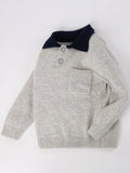 Kids Pure Cashmere Sweater with Pocket Polo Neck Cashmere Pullover