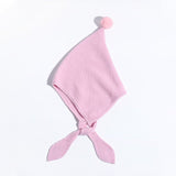 Kids Tie Cashmere Beanie Knit Elf Cashmere Hats with Pom Pom Multi Colors