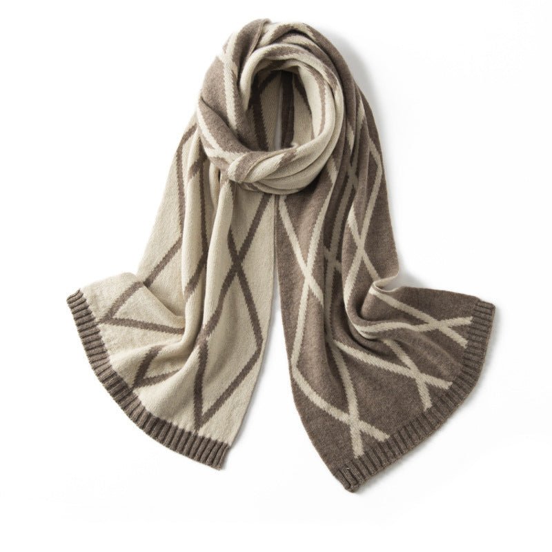 Long Cashmere Scarf for Winter Couple Knitted Cashmere Scarves Warm Cashmere Scarves - slipintosoft