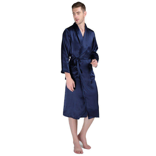 Long Silk Robe For Men Big and Tall Silk Dressing Gown -  slipintosoft