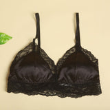 Luxurious Lace Wireless Silk Bra - slipintosoft