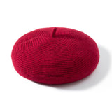 Womens French Cashmere Beret for Holiday Solid Cashmere Painter Hat Artist Hat