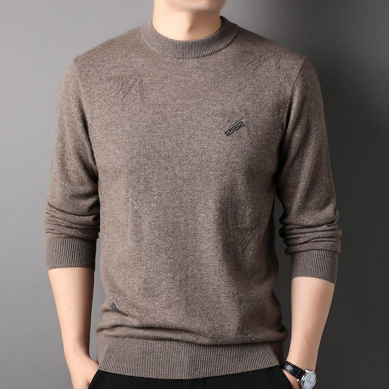 Mens Causal Slim Fit Cashmere Sweater Mock Neck Cashmere Pullover Knitted Tops - slipintosoft