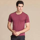 Camiseta de seda de camiseta de seda de cuello clásico para hombres