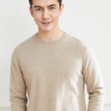 Mens Crew Neck Cashmere Sweater Long Sleeve Knitted Tops Slim Fit Cashmere Pullover - slipintosoft