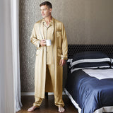 Pajama de seda largo para hombre Juego de sueño de seda de longitud completa