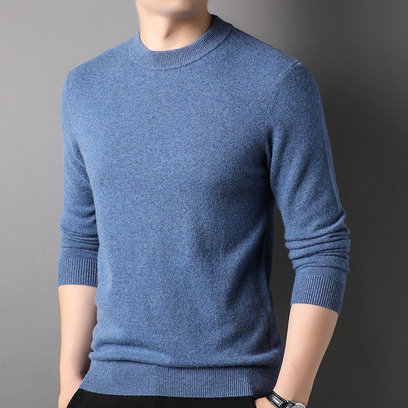 Mens Mock Neck Pure Cashmere Sweater Long Sleeve Solid Cashmere Tops Multi Colors - slipintosoft