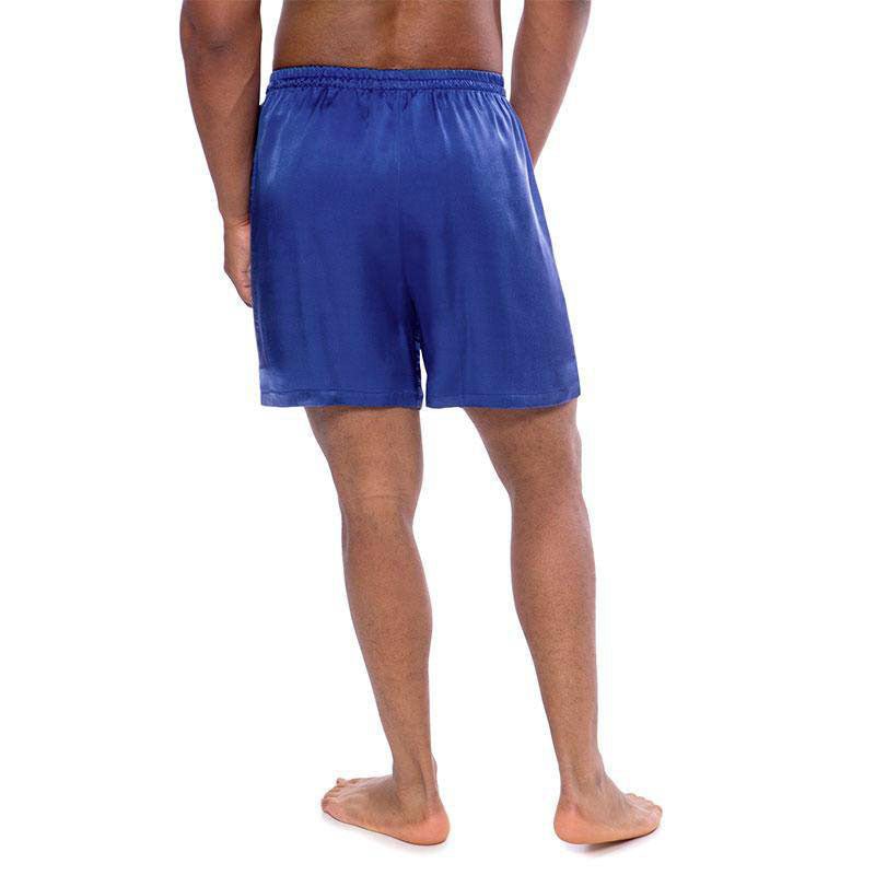 Men's Royal Blue 100% Silk Sleep Shorts - slipintosoft