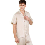 Men's Short Sleeve Silk Pajamas Set For Men Most Comfortable Silk Nightwear (multi-colors) XL XXL XXXL -  slipintosoft