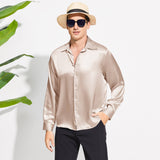 Men's Luxury Silk Shirt Casual Long Sleeve Silk Shirts - slipintosoft