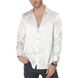 Camisa de vestir de seda para hombre Camisas de seda de fiesta informales de lujo