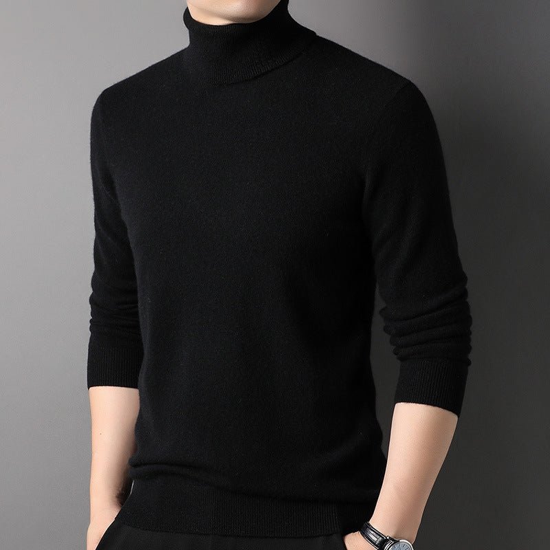 Mens Turtle Neck Cashmere Sweater Warm Long Sleeve Cashmere Pullover - slipintosoft