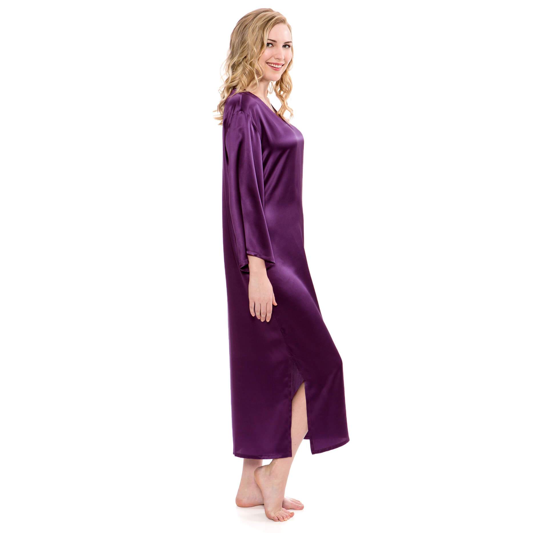 Mulberry Silk Dressing Gown For Women Long Sleeve Loose Pullover Silk Nightwear Sale -  slipintosoft