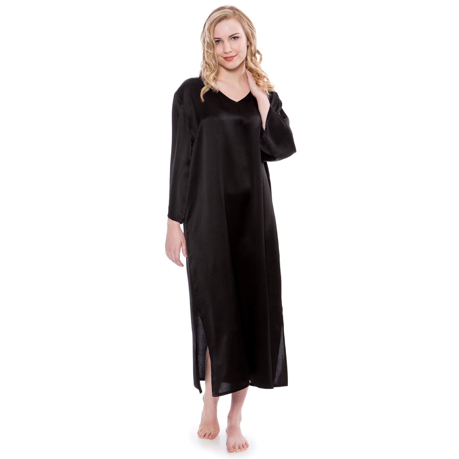 Mulberry Silk Dressing Gown For Women Long Sleeve Loose Pullover Silk Nightwear Sale -  slipintosoft