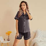 Women's Silk Pajamas Short Set Two-Piece 100% Short Silk Sleepwear - slipintosoft