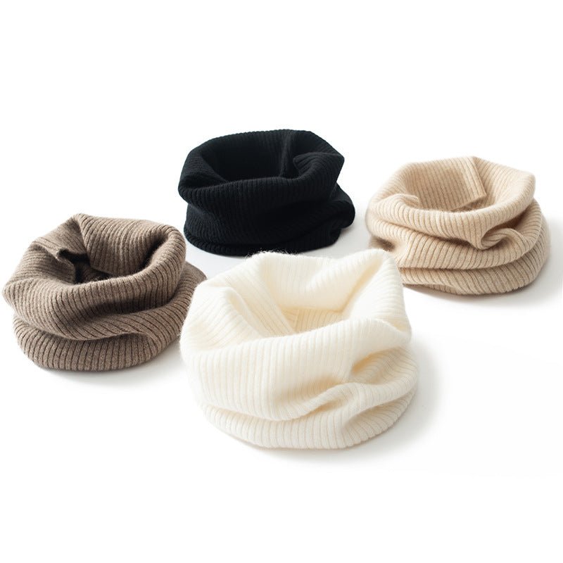 Pure Cashmere Neck Warmer Scarf Solid Ribbing Cashmere Neck Gaiter Fake Collar Cashmere Scarf