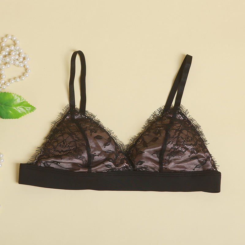 Sexy Lace Silk Triangle Bra - slipintosoft